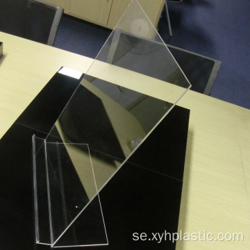 Transparent skrivbordsställ för visning av kläder i akryl